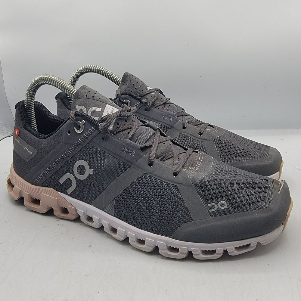 On Cloud Flow Womens Size 8 Running Shoes Rock Rose Gray Black Pink